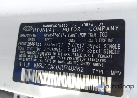 2018 Hyundai Tucson Sel from USA, damaged, VIN KM8J3CA40JU748462